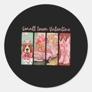 Cute Bet Hound Boots Truck Heart Western Valentine Classic Round Sticker