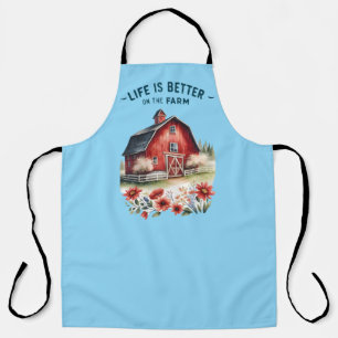Cute better farm life word art apron