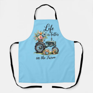 Cute better farm life word art  apron