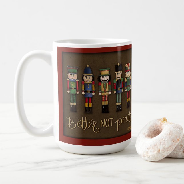 Cute Better Not Pout Nutcrackers Inspirivity Mug (With Donut)