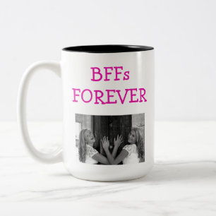Cute BFF Best Friends Besties Photo Two-Tone Coffee Mug