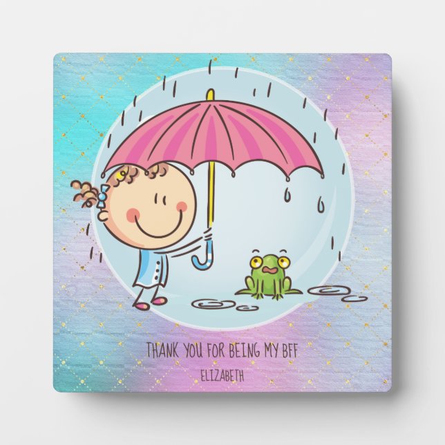 Cute BFF Besties Kawaii Gifts for Girls Friends Plaque (Front)