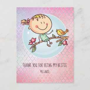 Cute BFF Besties Kawaii Gifts for Girls Friends Postcard