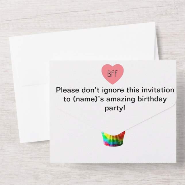 Cute bff birthday  all in one invitation (Back)
