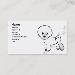Cute Bichon Frise Dog Business Card - Red