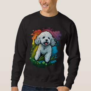 Cute Bichon Frise Dog on Bichon Frise Lover Sweatshirt