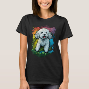 Cute Bichon Frise Dog on Bichon Frise Lover T-Shirt