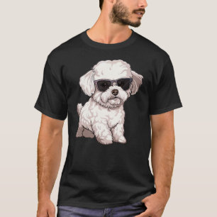 Cute Bichon Frise Dog Sunglasses T-Shirt