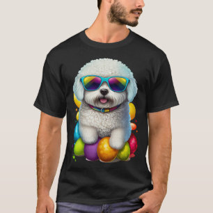 Cute Bichon Frise Easter Eggs Dog Costume Womens M T-Shirt