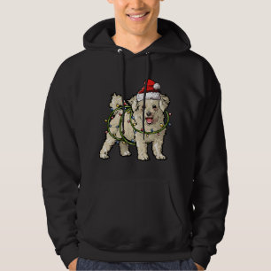 Cute Bichon Frise Santa Christmas Tree Lights Xmas Hoodie
