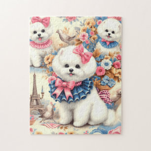 Cute Bichon Frisé Seamless Jigsaw Puzzle
