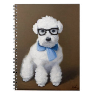 Cute Bichon Frisé Wearing Glasses  Notebook