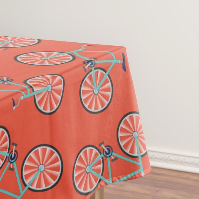 Cute Bicycle Kids Bike Birthday Party Cycling Tablecloth (In Situ)