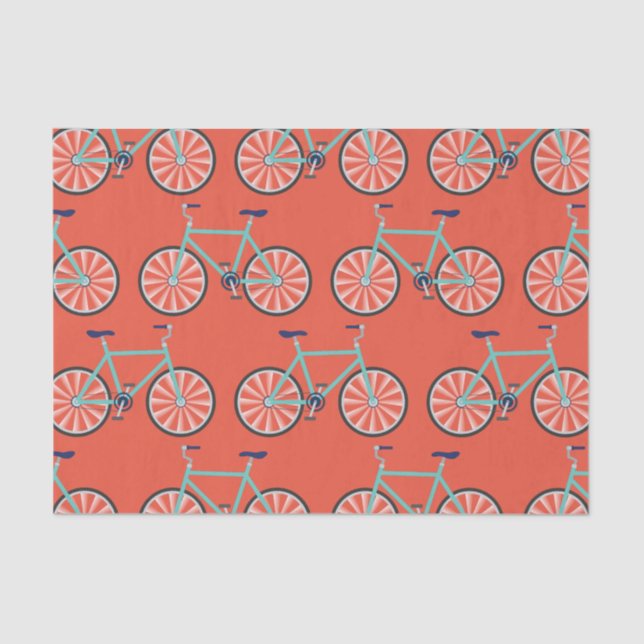 Cute Bicycle Kids Bike Birthday Party Cycling Tissue Paper (Front)