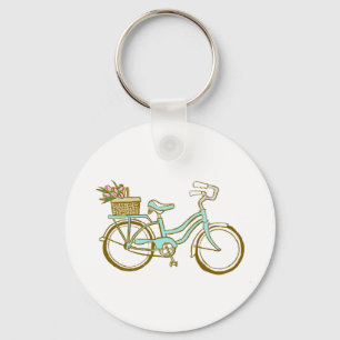 Cute Bicycle with Tulips Key Ring