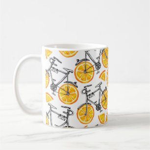 Cute bicycles with orange wheels. Watercolor hand Coffee Mug