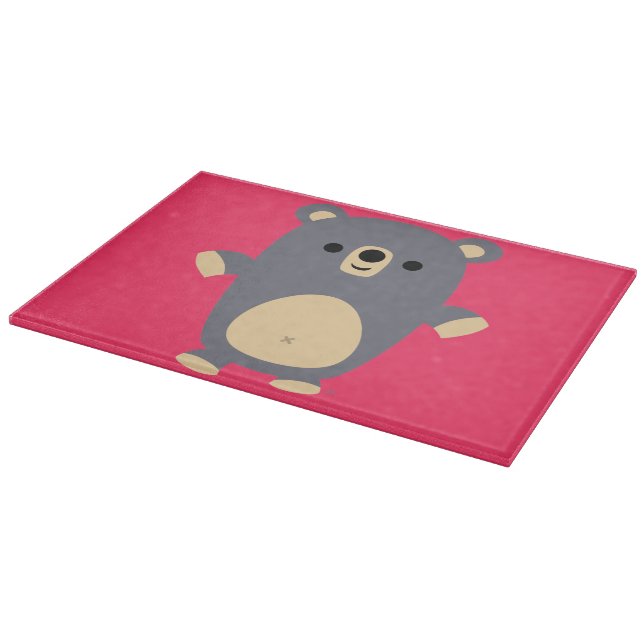 Cute Big Blue Cartoon Bear Cutting Board (Corner)