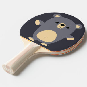Cute Big Blue Cartoon Bear Ping Pong Paddle