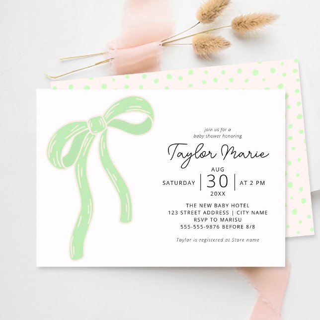 Cute Big Bow | Gender Neutral Baby Shower  Invitation (Creator Uploaded)