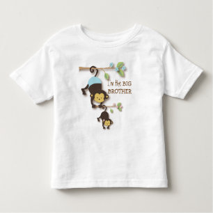 Cute Big Brother Monkey with Lil' Baby Sis Toddler T-Shirt