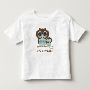 Cute Big Brother Owl with Sleepy Lil' Baby Bro Toddler T-Shirt