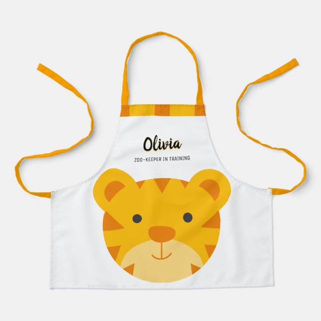 Cute BIG Cartoon TIGER Zoo Keeper in Training Apron (Front)