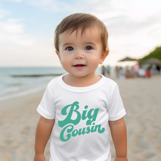 Cute Big Cousin | Bright Teal Matching Family Baby T-Shirt