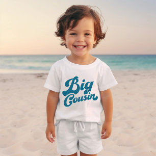 Cute Big Cousin   Ocean Blue Matching Family Baby T-Shirt