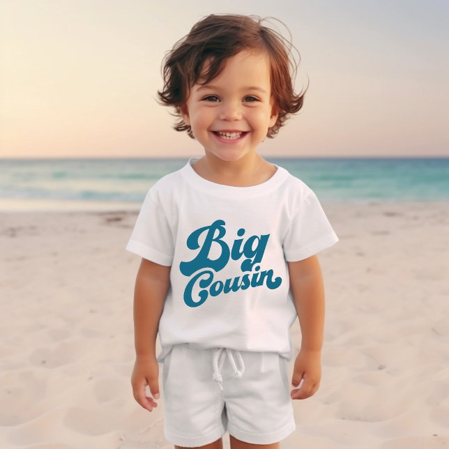 Cute Big Cousin | Ocean Blue Matching Family Baby T-Shirt (Creator Uploaded)