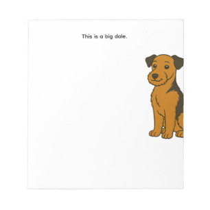 Cute Big Dale Airedale Dog Notepad