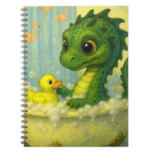 Cute big eye baby sea serpent bubble bath fantasy notebook