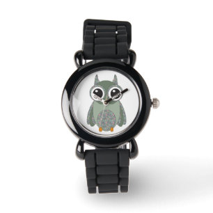 Cute Big Eye Calico Pattern Owl Watch