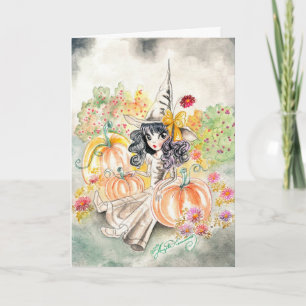 Cute Big Eye Girl Art Card