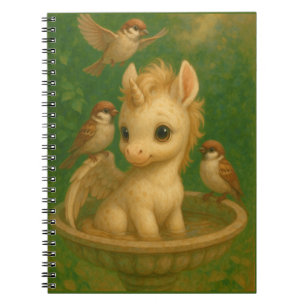 Cute, Big-eyed, baby unisus, pegasus unicorn Notebook