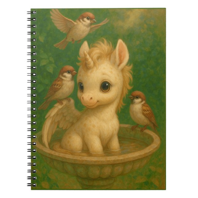 Cute, Big-eyed, baby unisus, pegasus unicorn  Notebook (Front)