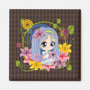 Cute Big Eyed Chibi Dragon Fairy Magnet