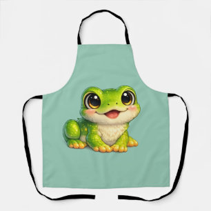 Cute Big-Eyed Frog Kawaii Animal Design Apron