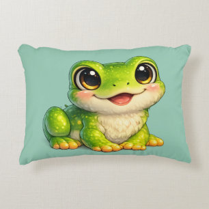 Cute Big-Eyed Frog Kawaii Animal Design Decorative Cushion