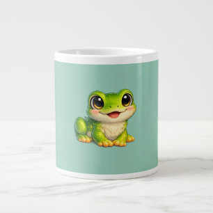 Cute Big-Eyed Frog Kawaii Animal Design Large Coffee Mug