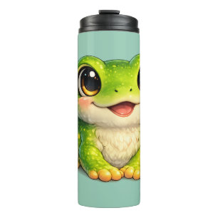 Cute Big-Eyed Frog Kawaii Animal Design Thermal Tumbler