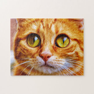 Cute Big Eyed Ginger Cat Jigsaw Puzzle