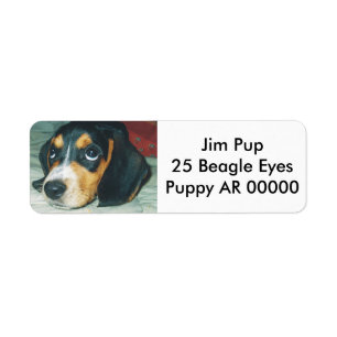 Cute Big Eyes Beagle Puppy Return Address Label