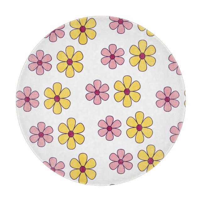 Cute big flowers cutting board (Front)