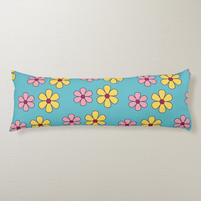 Cute big flowers pattern body cushion (Front)