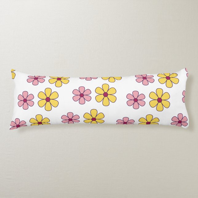 Cute big flowers pattern body cushion (Front)