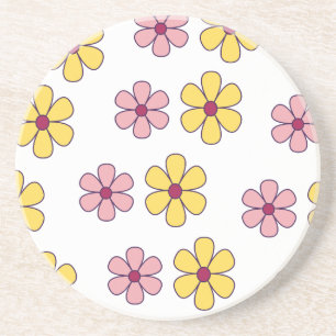 Cute big flowers pattern coaster