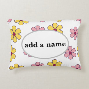 Cute big flowers pattern decorative cushion