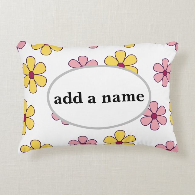 Cute big flowers pattern decorative cushion (Front)