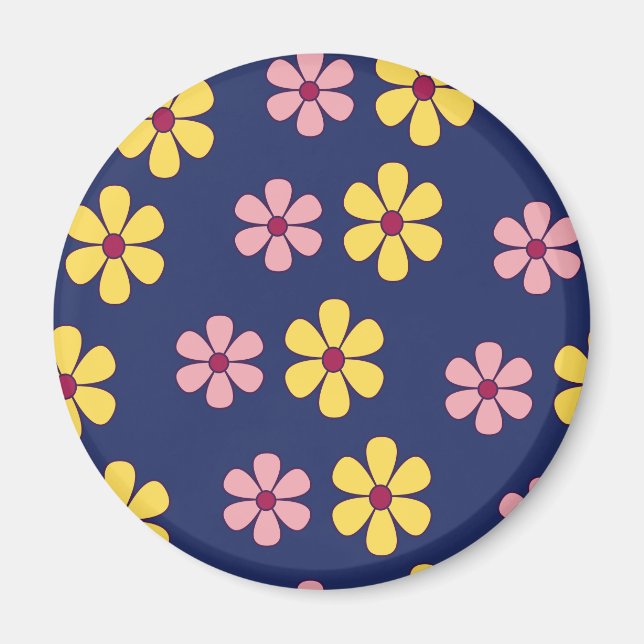 Cute big flowers pattern magnet (Front)