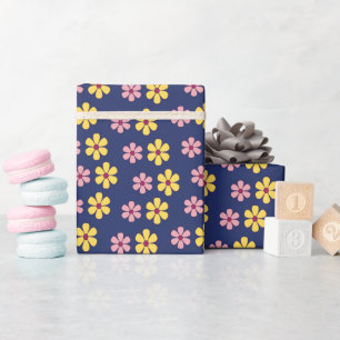 Cute big flowers pattern wrapping paper